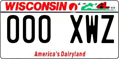 WI license plate 000XWZ