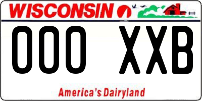 WI license plate 000XXB