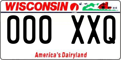 WI license plate 000XXQ