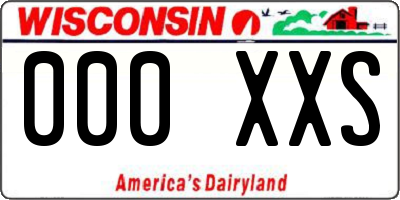 WI license plate 000XXS
