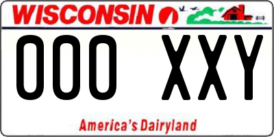 WI license plate 000XXY