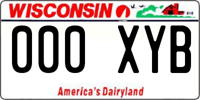 WI license plate 000XYB