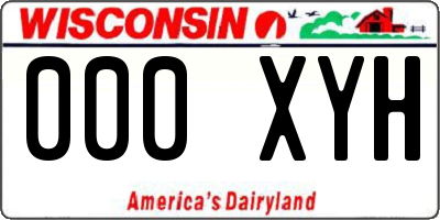 WI license plate 000XYH