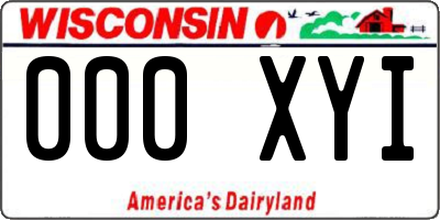 WI license plate 000XYI