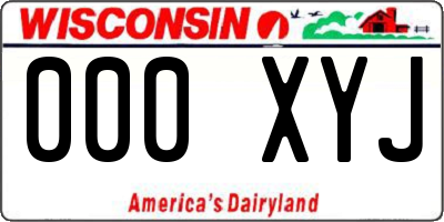 WI license plate 000XYJ