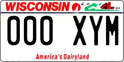 WI license plate 000XYM