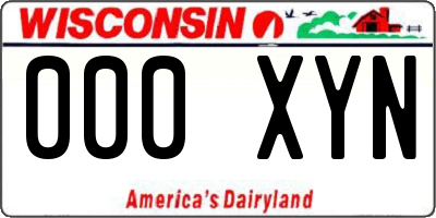 WI license plate 000XYN