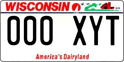 WI license plate 000XYT