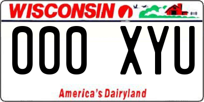 WI license plate 000XYU