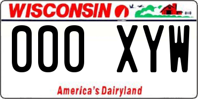 WI license plate 000XYW