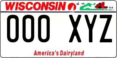 WI license plate 000XYZ