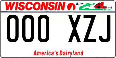 WI license plate 000XZJ