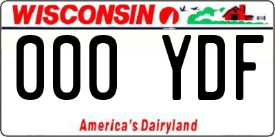 WI license plate 000YDF