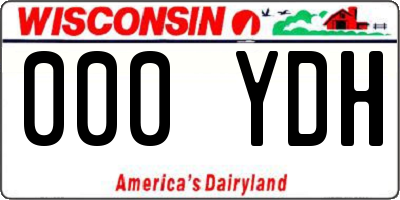 WI license plate 000YDH
