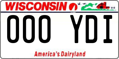 WI license plate 000YDI