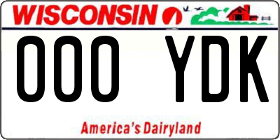 WI license plate 000YDK