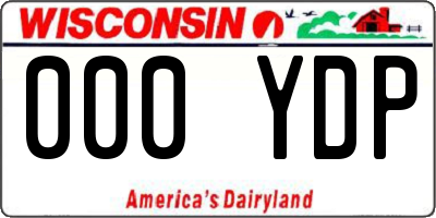 WI license plate 000YDP