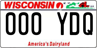 WI license plate 000YDQ