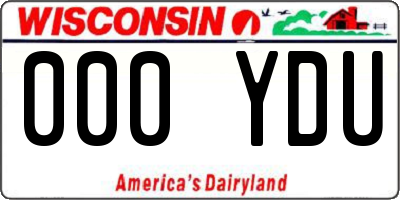 WI license plate 000YDU