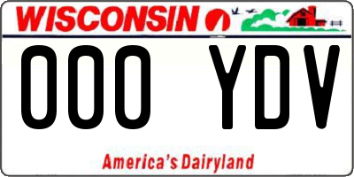 WI license plate 000YDV
