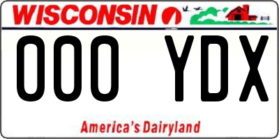 WI license plate 000YDX