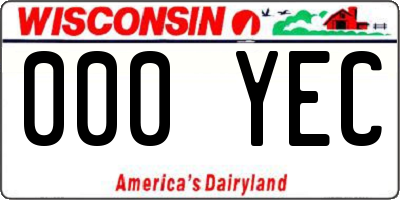 WI license plate 000YEC
