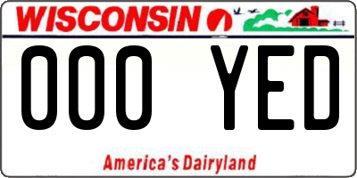WI license plate 000YED
