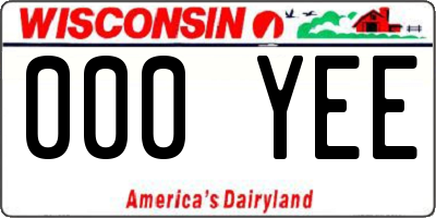 WI license plate 000YEE