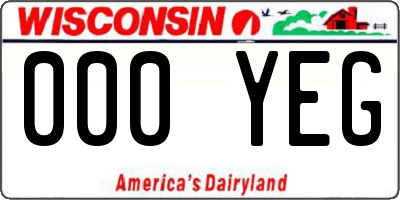 WI license plate 000YEG