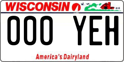 WI license plate 000YEH