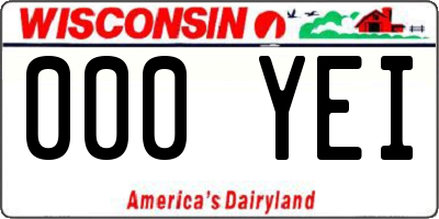 WI license plate 000YEI