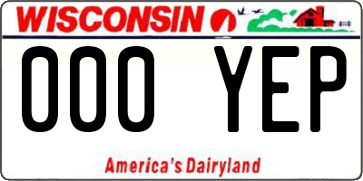 WI license plate 000YEP