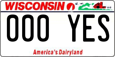 WI license plate 000YES