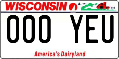 WI license plate 000YEU