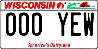 WI license plate 000YEW