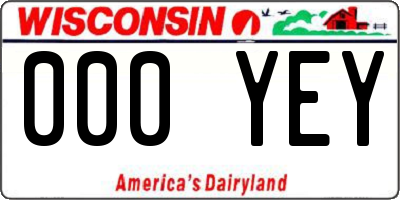 WI license plate 000YEY