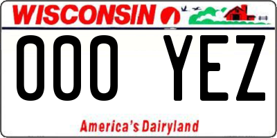 WI license plate 000YEZ