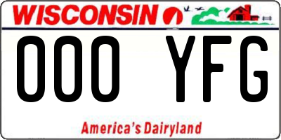 WI license plate 000YFG