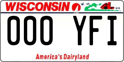 WI license plate 000YFI