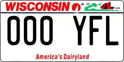 WI license plate 000YFL