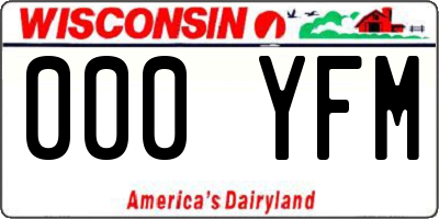 WI license plate 000YFM