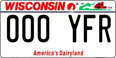 WI license plate 000YFR