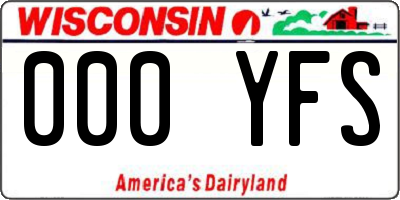 WI license plate 000YFS
