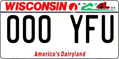 WI license plate 000YFU