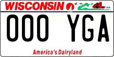 WI license plate 000YGA