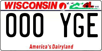 WI license plate 000YGE