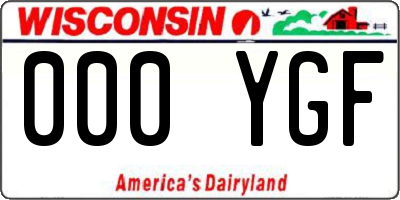 WI license plate 000YGF