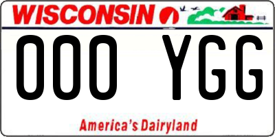 WI license plate 000YGG