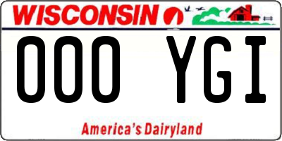 WI license plate 000YGI