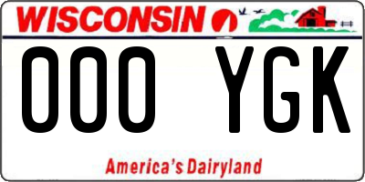 WI license plate 000YGK